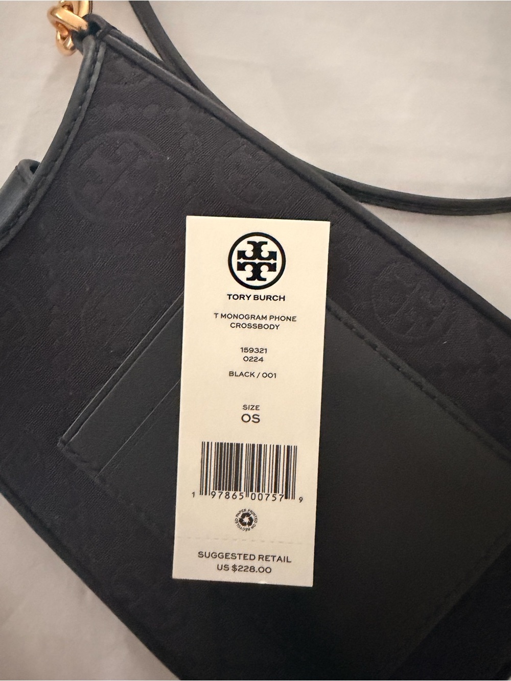Tory Burch Black Crossbody with Gold Logo Snap Closure - Picture 11 of 12